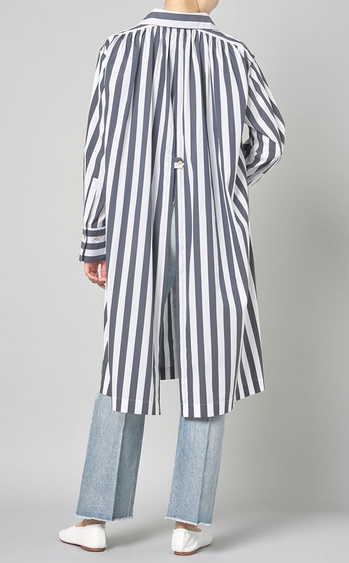 ストライプポプリンシャツワンピース