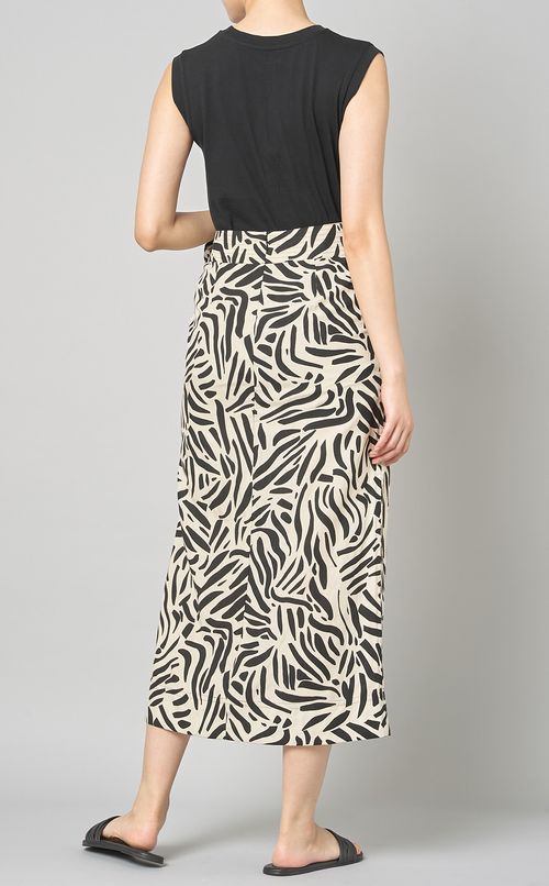 ゼブラプリントベルテッドスカート