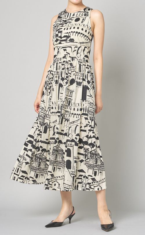 ランドスケーププリントジャージワンピース