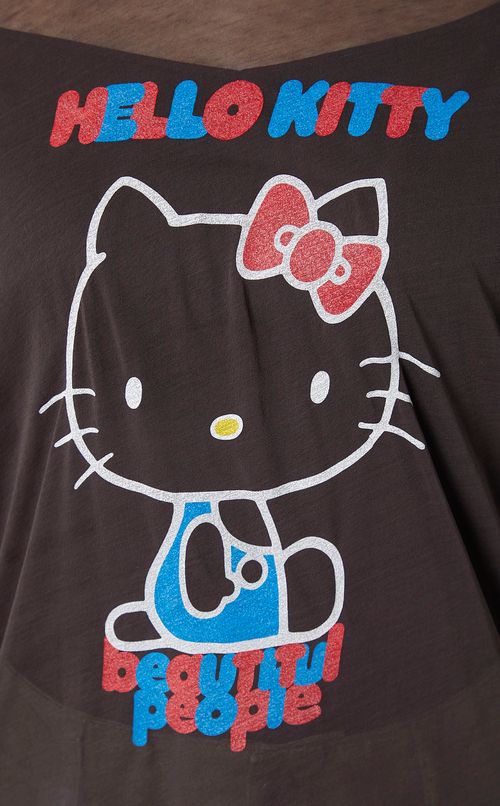 キティプリントシースルーTシャツ