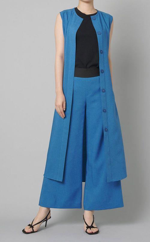 ノースリーブロングジレワンピース