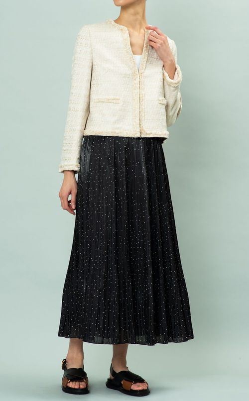 ドットサテンプリーツスカート