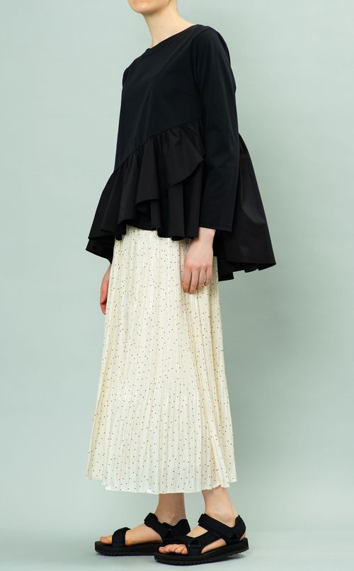 ドットサテンプリーツスカート