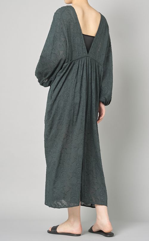 ボタニカルジャガードギャザーワンピース