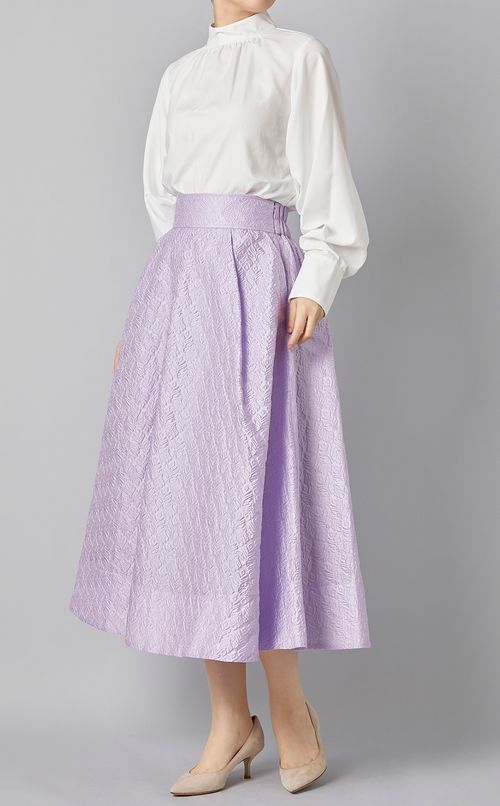 ハイネックギャザーブラウス