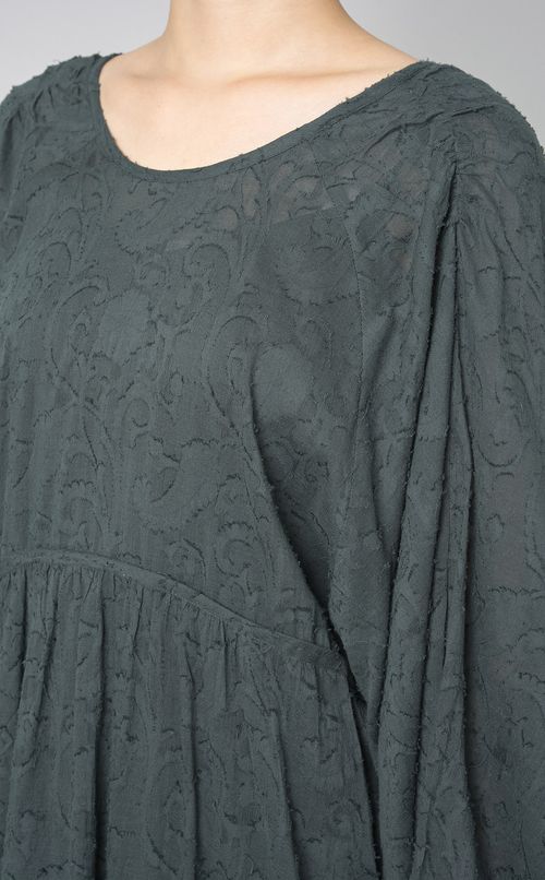 ボタニカルジャガードギャザーワンピース