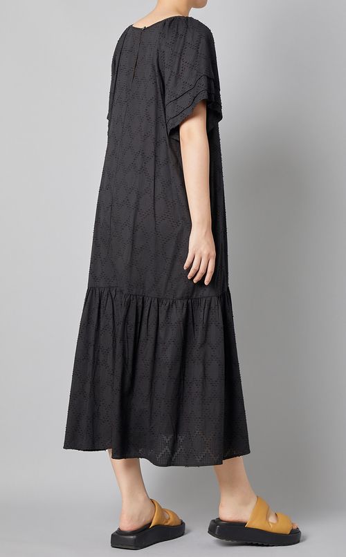 モザイクジャガードタックスリーブドレス