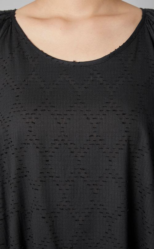 モザイクジャガードタックスリーブドレス