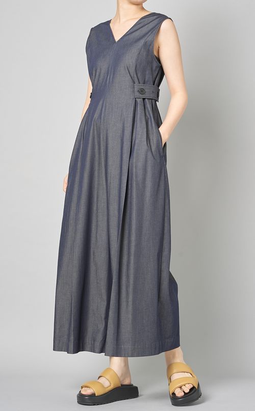 Vネックウエストマークサロペット