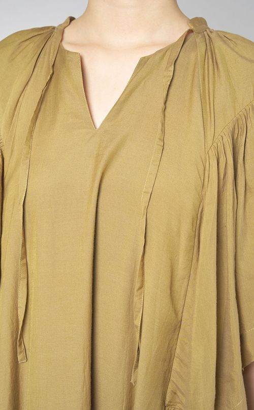 ハシゴレースギャザースリーブワンピース