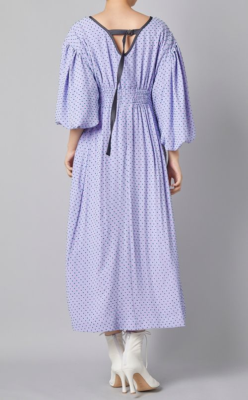 パイピングドットプリントワンピース