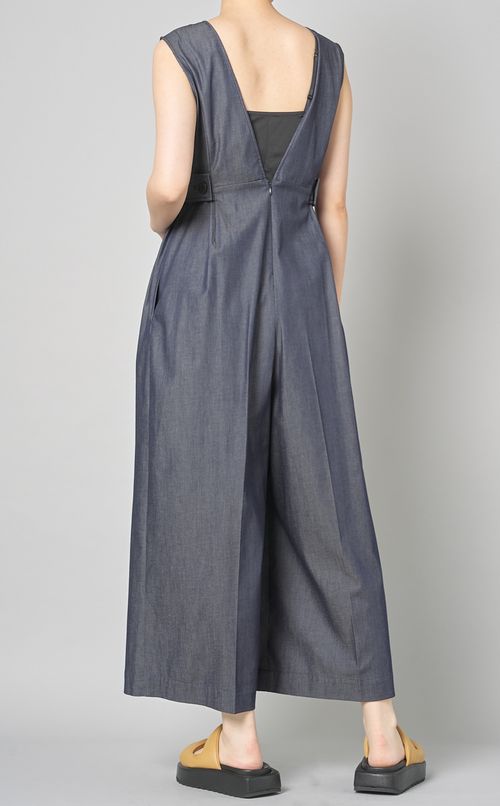 Vネックウエストマークサロペット