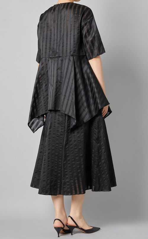 ストライプアシンメトリーブラウス