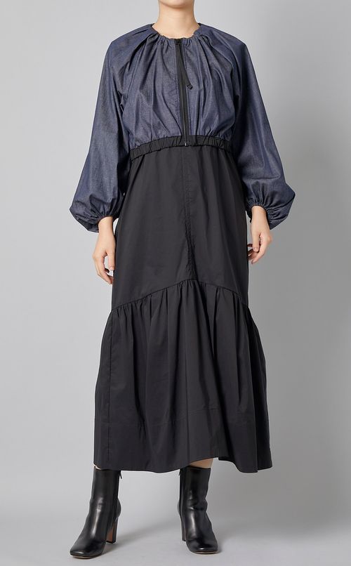 バイカラーブルゾンセットワンピース