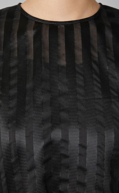 ストライプアシンメトリーブラウス