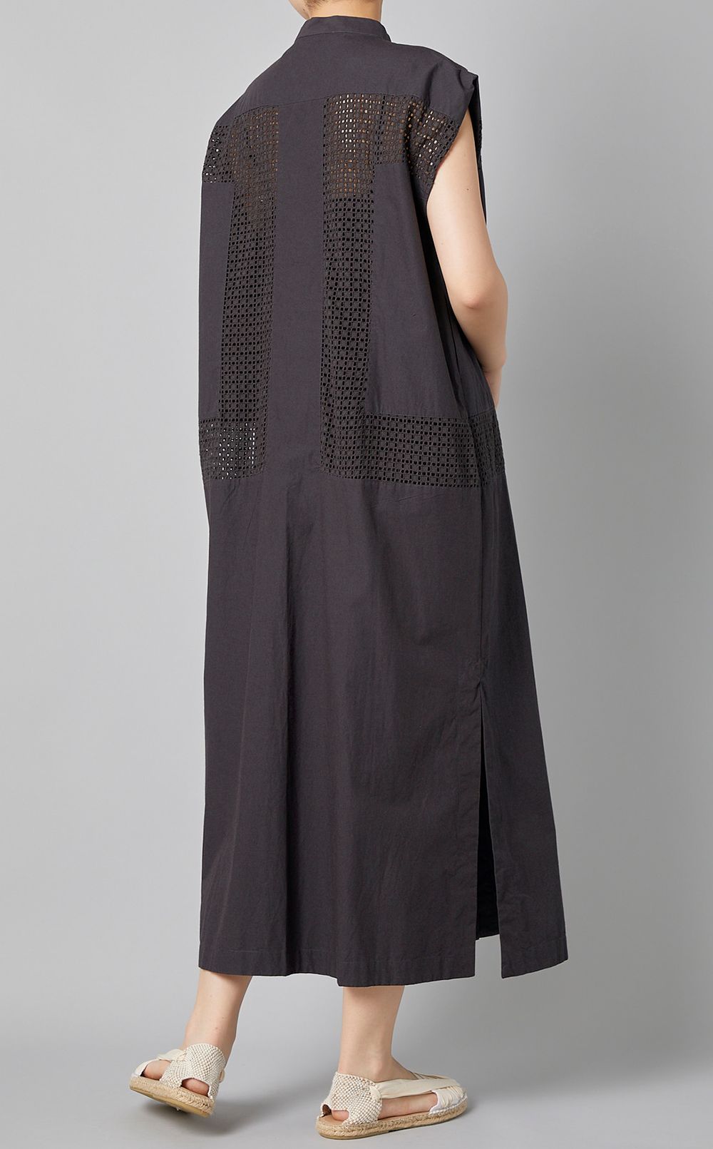 シースルーレースコットンロングドレス