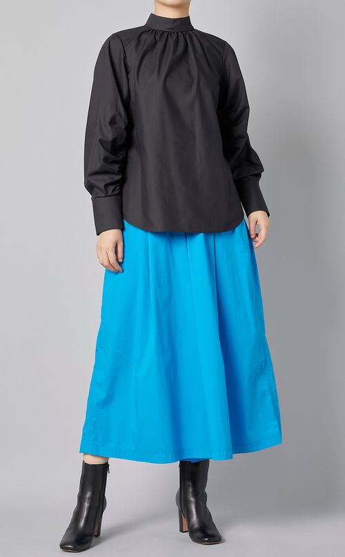 ハイネックギャザーブラウス