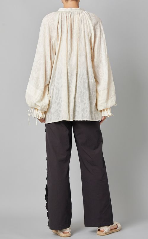 ボタニカルジャガードコットンブラウス