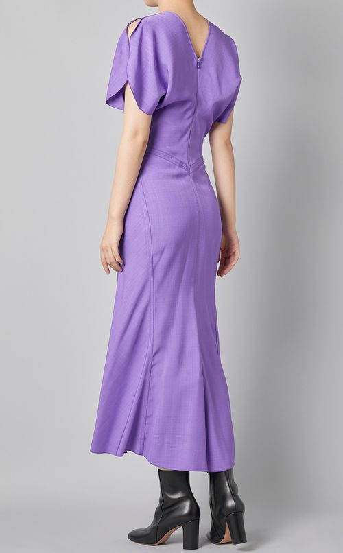 ギャザーウエストミディワンピース