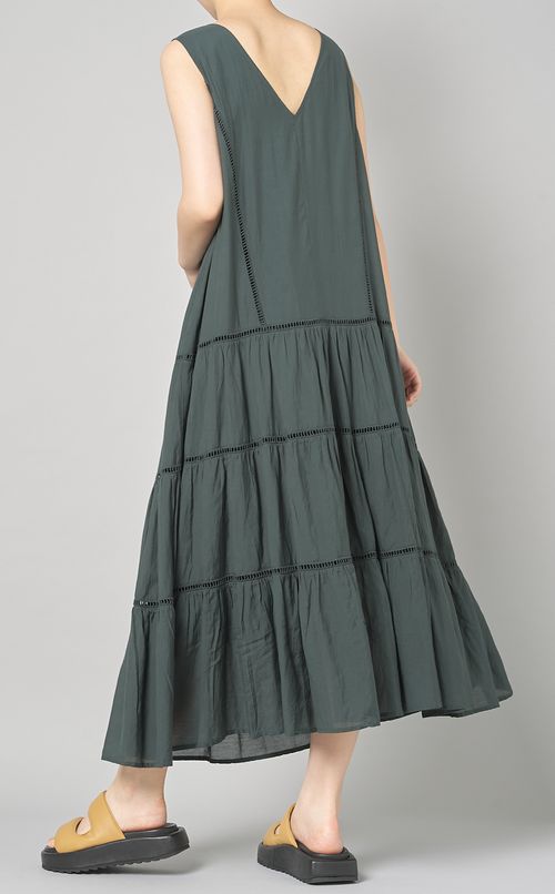 ハシゴレースティアードマキシワンピース