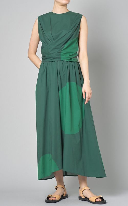 コットンストレッチビッグドッ卜ワンピース