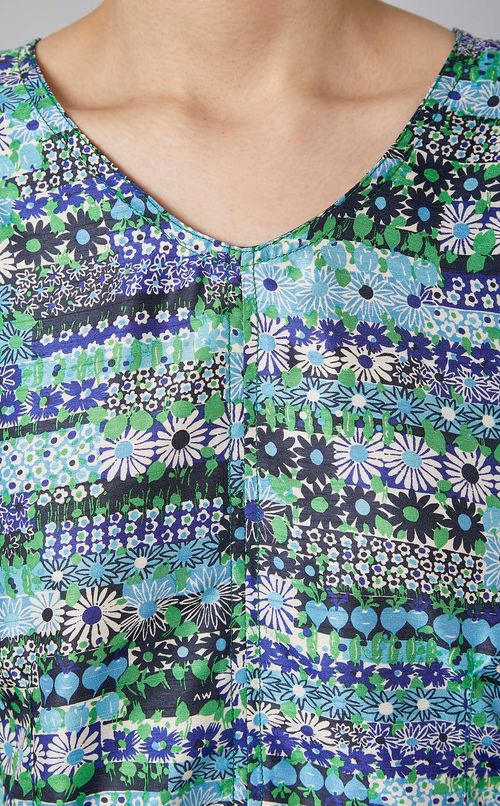 ミックスフラワープリントワンピース