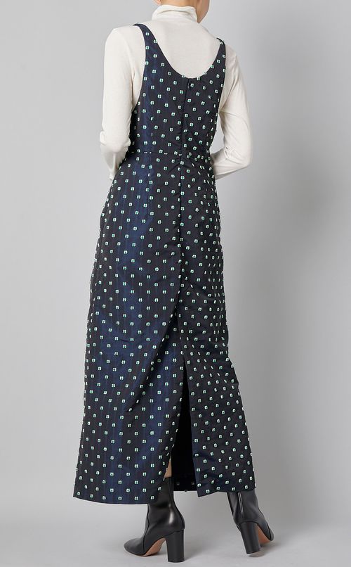 ジャガードタフタノースリーブワンピース