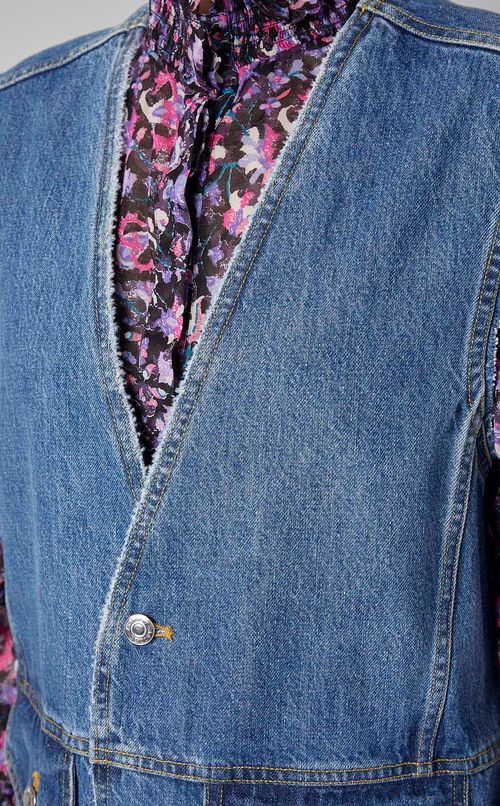 デニム切替Vネックベスト