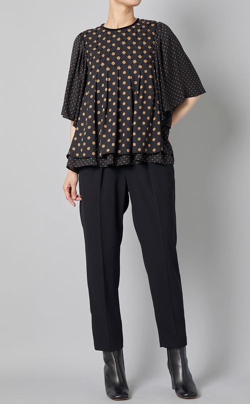 ミックスドットプリントブラウス