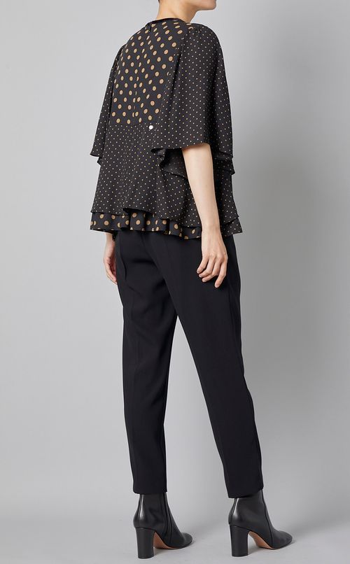 ミックスドットプリントブラウス