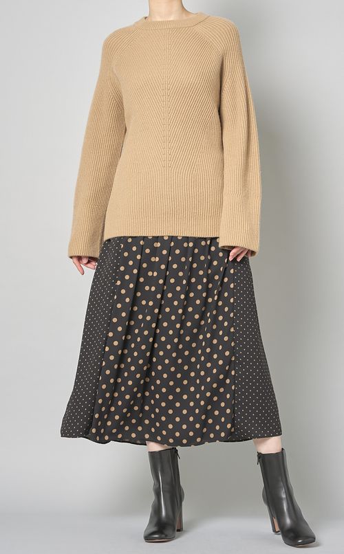 ウールカシミヤワイドスリーブニット