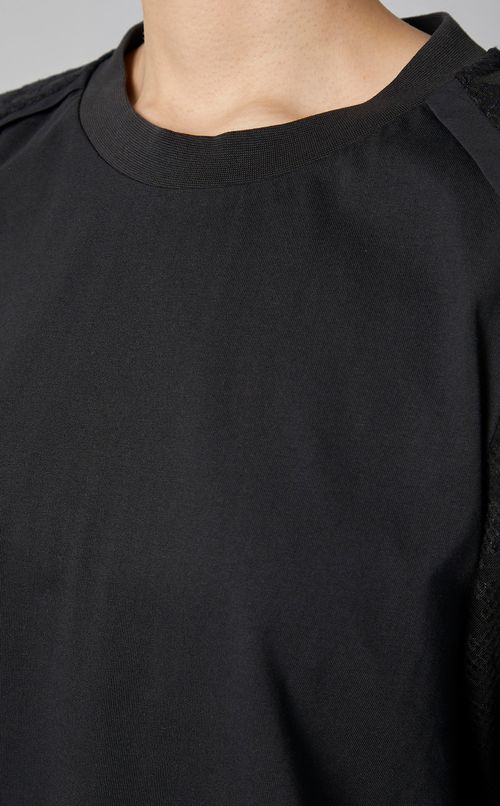 レーススリーブジャージトップス