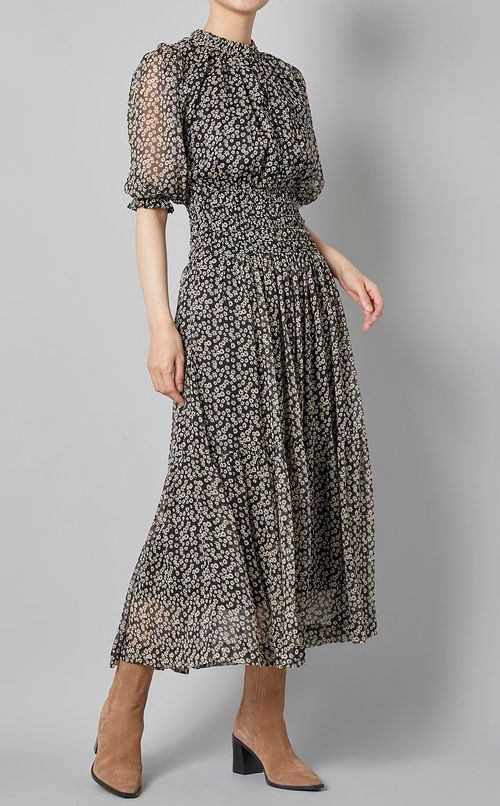 ミニフラワープリントロングワンピース