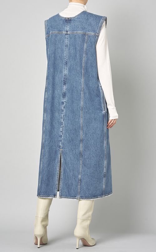 デニムスリーブレスボックスワンピース