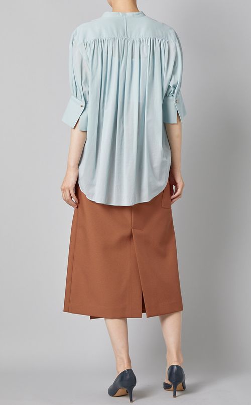 スキッパーギャザーブラウス