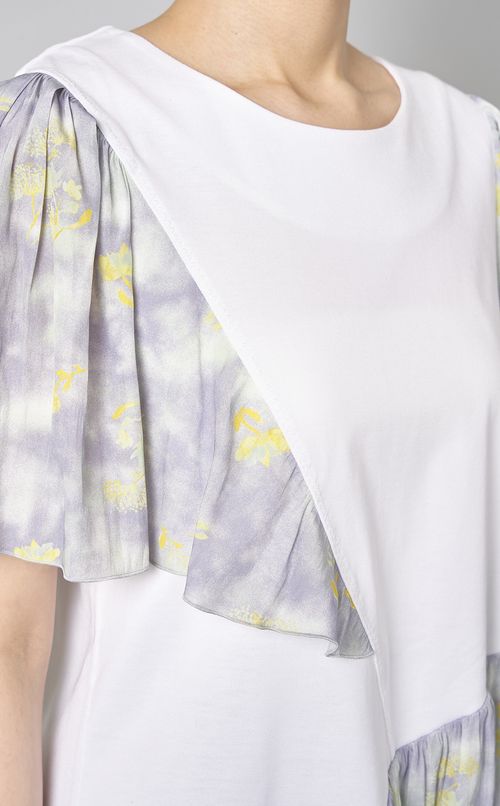 フラワープリントドッキングトップス