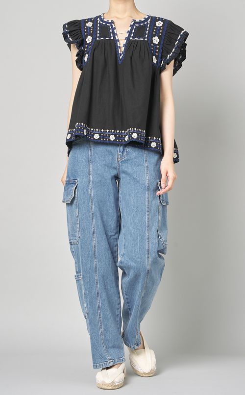 ウォッシュドカーゴポケットデニムパンツ