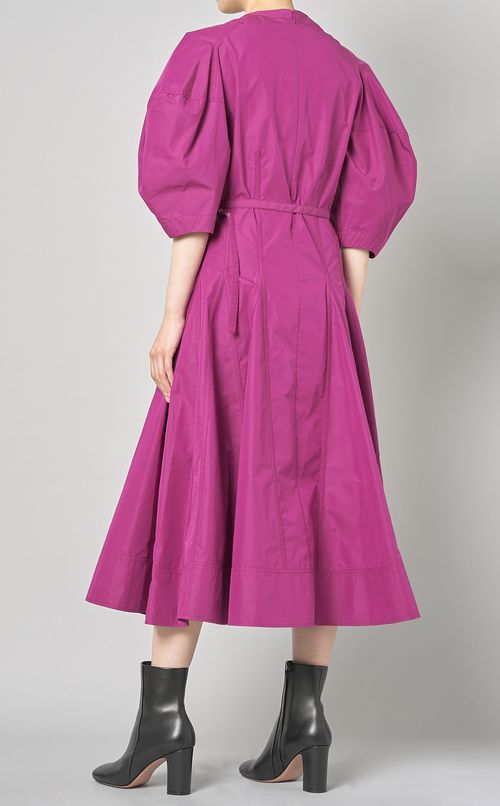 コットンポプリンパフスリーブワンピース