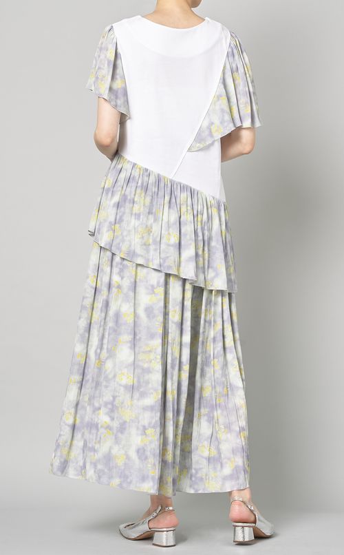 フラワープリントシャーリングパンツ