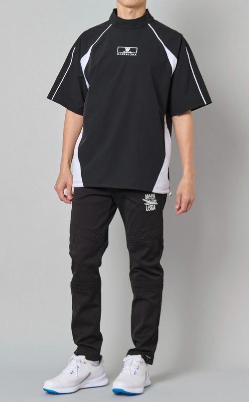 【手洗い可】パターンモックネックTシャツ