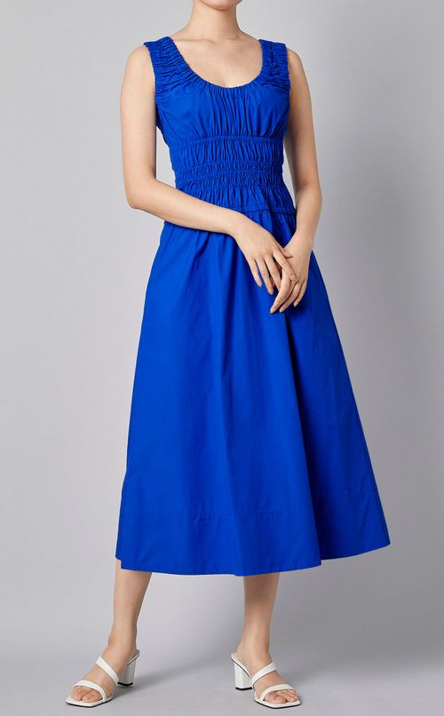 コットンポプリンギャザーワンピース