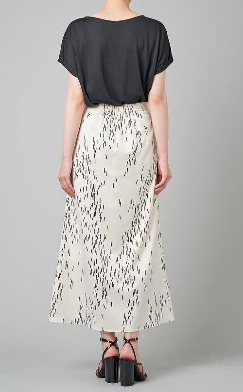 アシンメトリーヘムプリントスカート