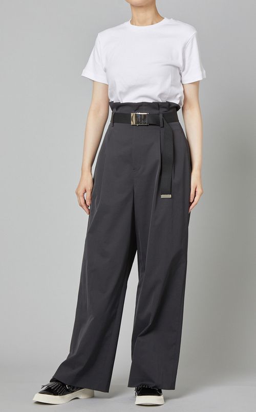 ハイウエストストレッチワイドパンツ