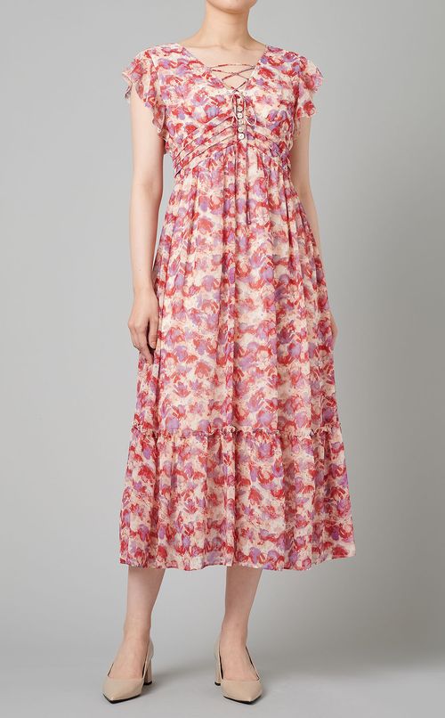 フラワープリントワンピース