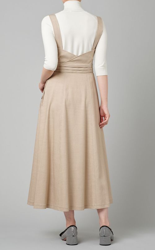 サイドボタンバッククロスワンピース