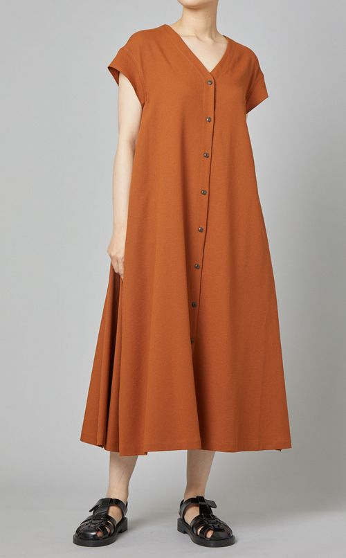 ベルト付ロングジレワンピース