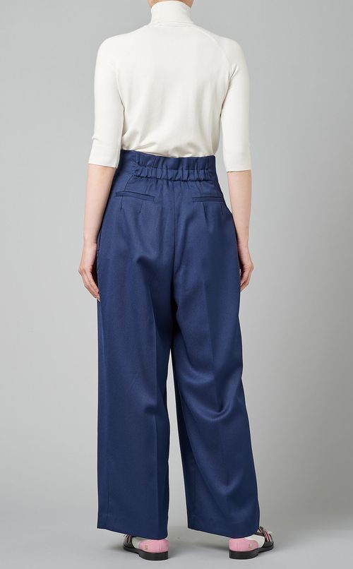 ボタン付タックワイドパンツ