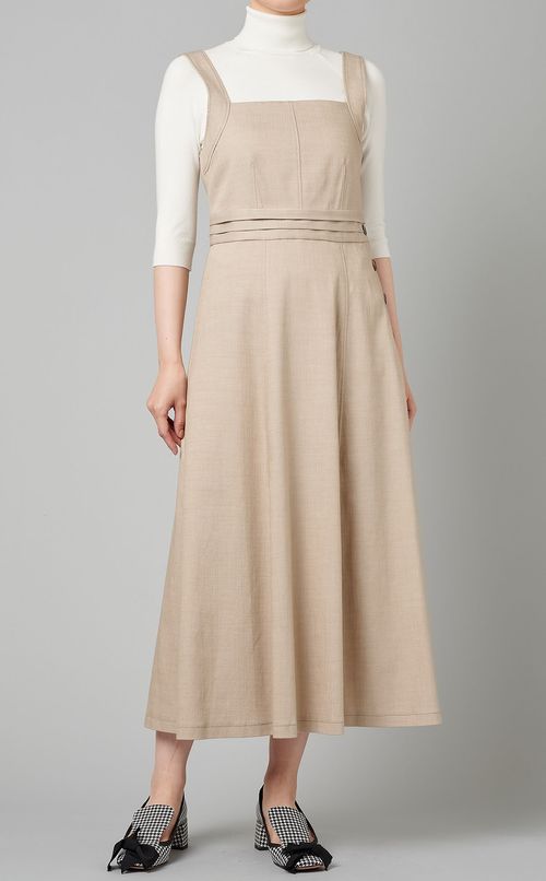 サイドボタンバッククロスワンピース