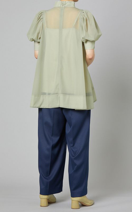 リボン付シアーブラウス