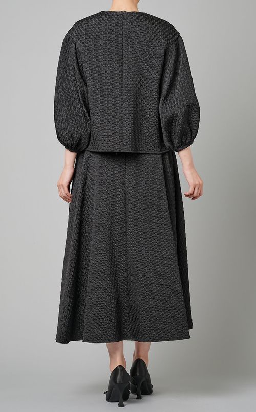 パフスリーブジャガードブラウス